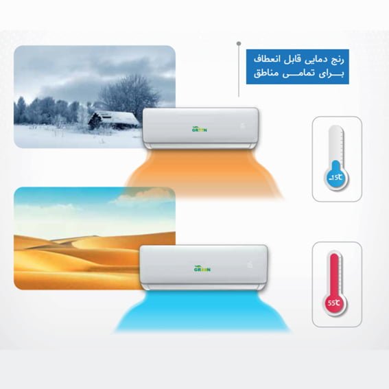 گرمایش و سرمایش کولر گازی و اسپلیت گرین مدل GWS-H30P1T1B